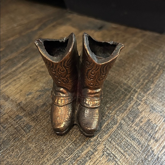Other - Vintage Cowboy‎ Boots Die Cast Metal Toothpick/Matchstick Holder Copper Color